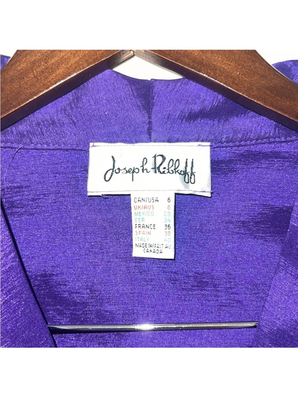 Joseph Ribkoff Purple Zip-Front Peplum Jacket - Picture 2 of 6